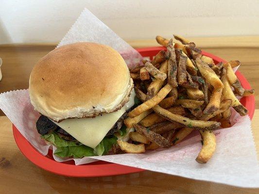 Truffle Shroom and swiss with fries