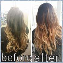 fixed and brought up her blonde ombre