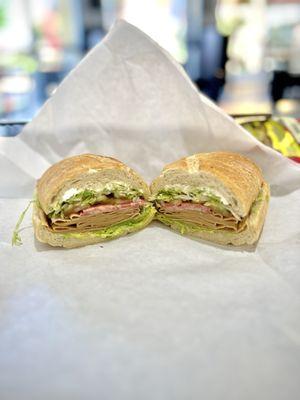 # 21 - vegan tofurkey, bacon, avocado and cream cheese on sourdough. instagram: jax.vegan.eats