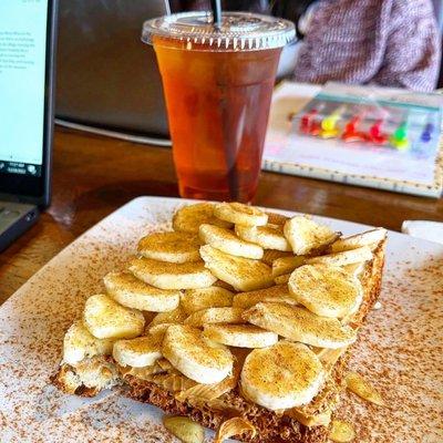 Peanut Butter + Banana + Honey Toast