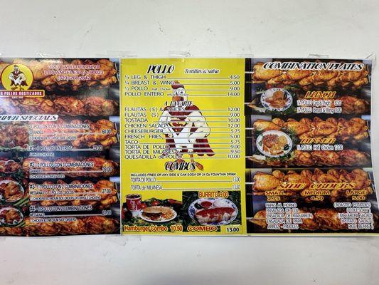 The menu & prices ッ