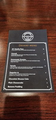 Dessert Menu