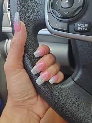 Ombre pink and white