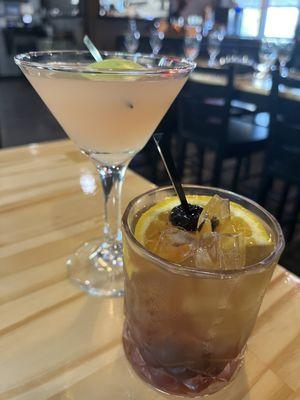 Apple pie martini and smoked old fashioned