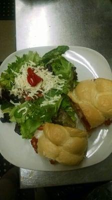 Chicken Parm Sandwich w/ salad