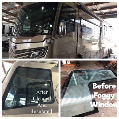 RV Glass -foggy windows before/after