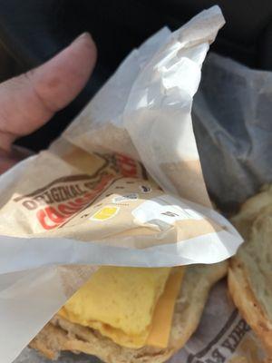 I'm so tired of going to this particular Burger King and they don't give you the right amount of egg. How is this legal? Compare the pics!!!