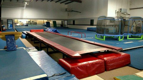 Trampoline fun, dodgeball and kickball floor!