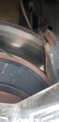 Completely worn brakes vibrates violently when applied.