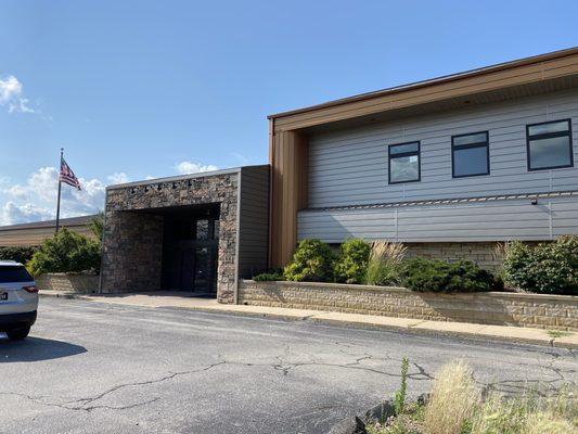 Entrance and building