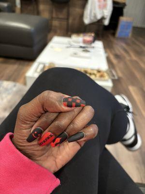 Acrylic nails with matte design