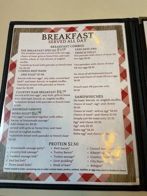 Breakfast Menu