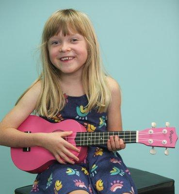 Pink ukulele just for fun!