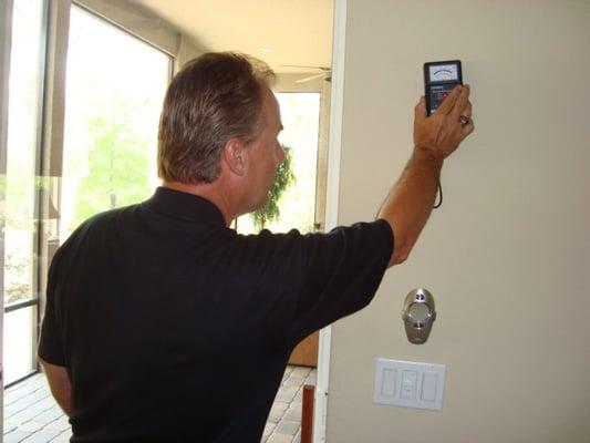 Robert performing a mold inspection