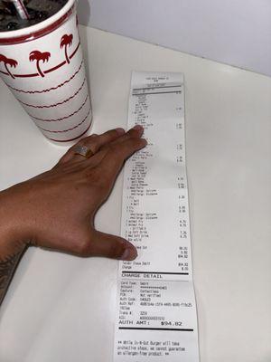 Receipt of our order