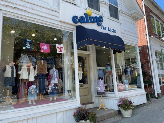 Storefront windows on Main street