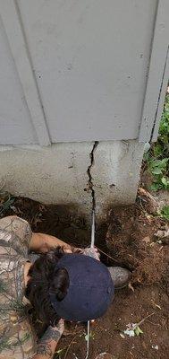 Foundation wall cracked