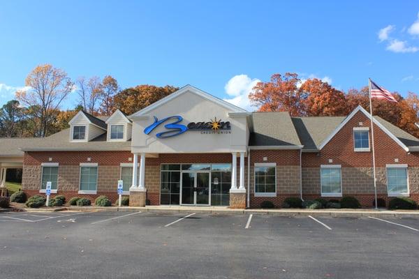 Beacon Credit Union's Logans Lane branch is a full service branch with drive thrus, ATMs and service representatives.