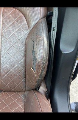 Seat damage before