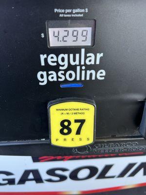 Today's gas price. Regular