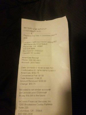 This receipt proves they received it less than 2 weeks ago