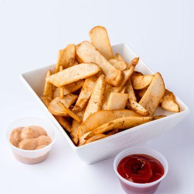 Fries with dipping sauces