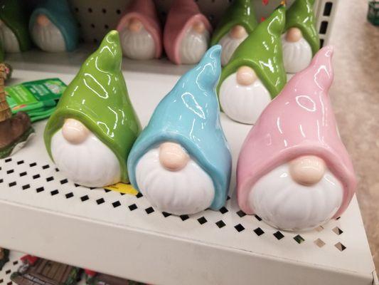 Cute ceramic garden gnomes