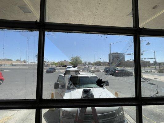 Garage door glass repair