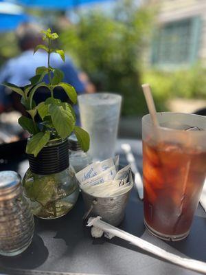 Iced tea in the garden