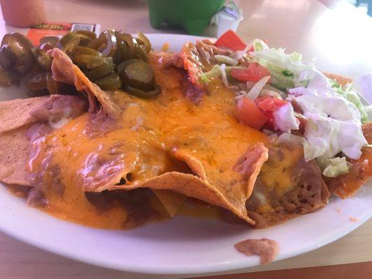 Bean and cheese nachos