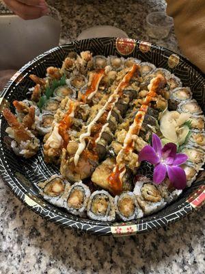 Dynamite roll and shrimp tempura