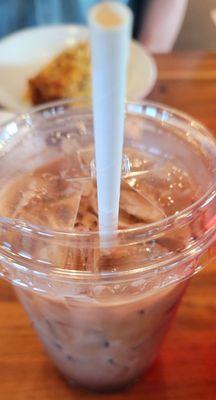 Paper straw in my iced soy half sweet mocha.