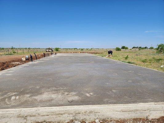 Foundation poured for barndominium.