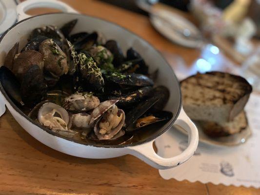 Mussels & Clams in White Wine & Herbs were delicious!!