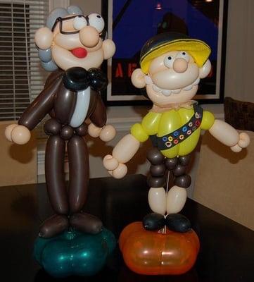 Balloon characters from the movie "up".