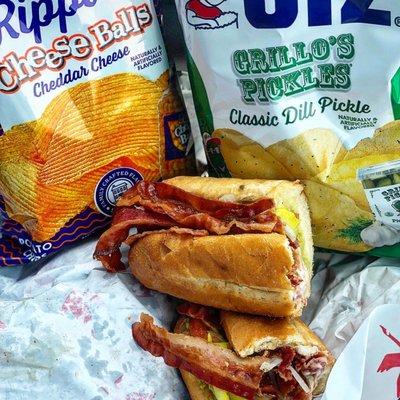 Best BLT Ever (Bacon, Lettuce, Tomato, Mayo, Garlic Aioli, Avocado Spread, Pepper Jack Cheese, Salt, Pepper, Oregano, Hot Peppers, Onions)