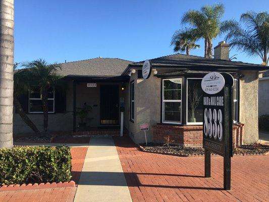 The treatment room is in the back of this darling house that was converted to a salon!