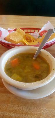 Soup and tostadas