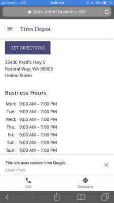 This is what the hours on their website says