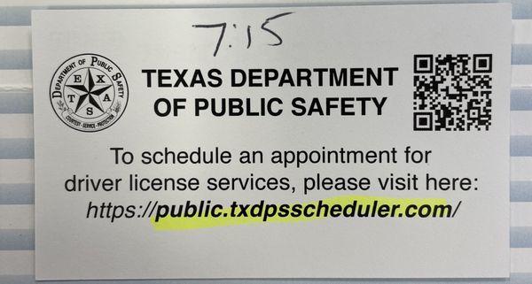 Website to schedule an appt. They are VERY understaffed; in Aug '23, there are never any same-day appts.