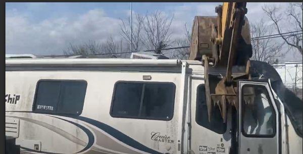 Demo'd this RV m sent video to owner for proof of demolition! Just a part of services offered, call for more details on your project.