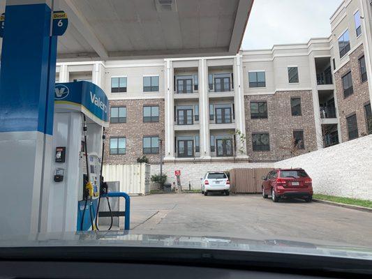 Pumps next to new apartment complex