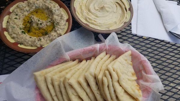 Pita, Hummus and Baba Ghanoush