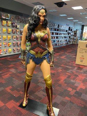 When you need good security, who better than Wonder Woman herself to guard the store!