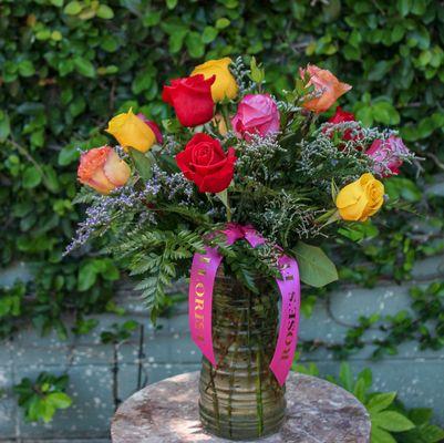 Colorful Mixed Roses - 1 Dozen Mixed Rose Colors Ready for Delivery or Pick Up!