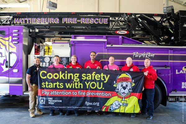 Fire Prevention week is Oct 8-14th!  The Hattiesburg Fire Department and Clyde Bryant State Farm reminds residents "Cooking S...