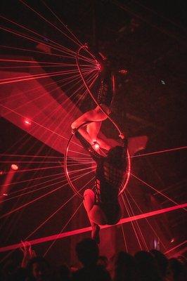 This led aerial act. Stunning