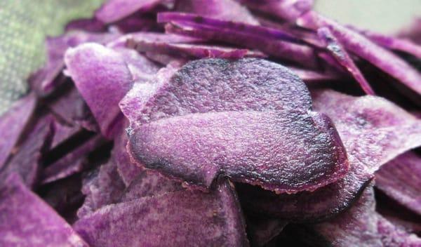 purple potato sliced