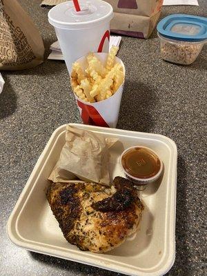 Arby's quarter white  with one side (crinkle fries) and soda $16 & some change.