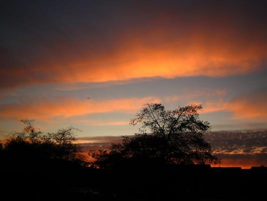 Sunset over the lake at the California Welcome Center.